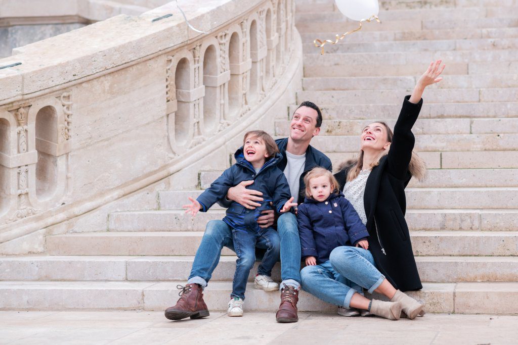Séance photo en famille au château de Fontainebleau
